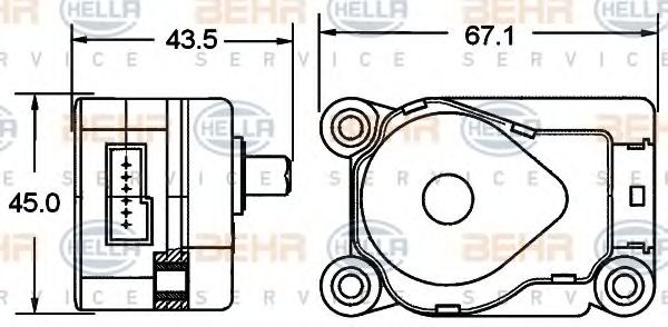 Регулировочный элемент, смесительный клапан BEHR HELLA SERVICE 6NV 351 341-001