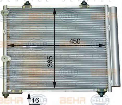 Конденсатор, кондиционер BEHR HELLA SERVICE 8FC 351 343-041