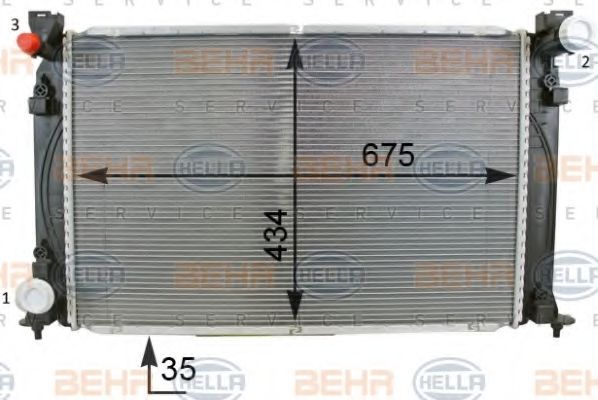 Радиатор, охлаждение двигателя BEHR HELLA SERVICE 8MK 376 701-281