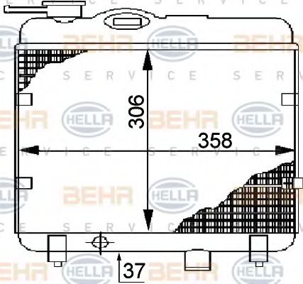 Радиатор, охлаждение двигателя BEHR HELLA SERVICE 8MK 376 706-301
