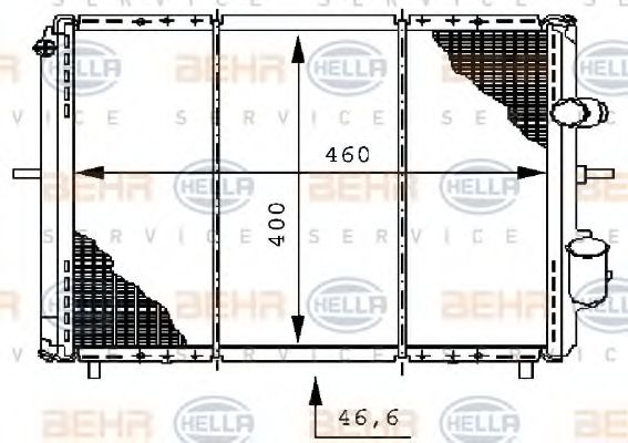 Радиатор, охлаждение двигателя BEHR HELLA SERVICE 8MK 376 706-371