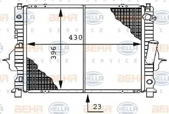 Радиатор, охлаждение двигателя BEHR HELLA SERVICE 8MK 376 706-471