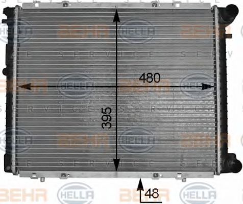 Радиатор, охлаждение двигателя BEHR HELLA SERVICE 8MK 376 706-514