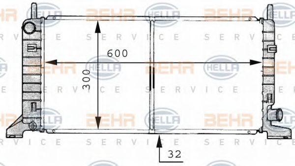 Радиатор, охлаждение двигателя BEHR HELLA SERVICE 8MK 376 706-661