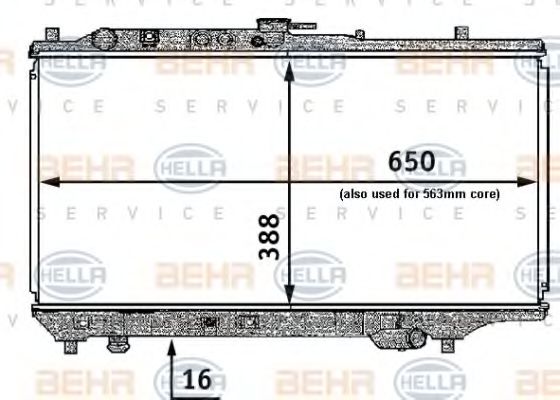 Радиатор, охлаждение двигателя BEHR HELLA SERVICE 8MK 376 707-411