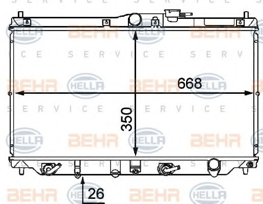 Радиатор, охлаждение двигателя BEHR HELLA SERVICE 8MK 376 707-431