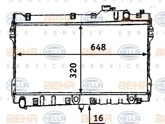 Радиатор, охлаждение двигателя BEHR HELLA SERVICE 8MK 376 707-541