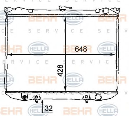 Радиатор, охлаждение двигателя BEHR HELLA SERVICE 8MK 376 707-751