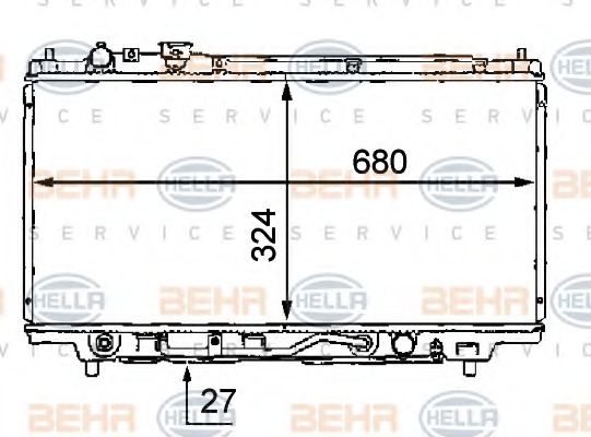 Радиатор, охлаждение двигателя BEHR HELLA SERVICE 8MK 376 707-771