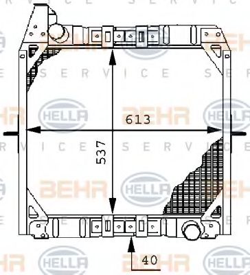 Радиатор, охлаждение двигателя BEHR HELLA SERVICE 8MK 376 709-431