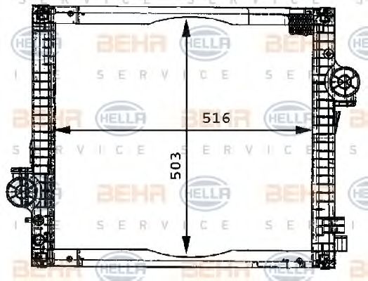 Радиатор, охлаждение двигателя BEHR HELLA SERVICE 8MK 376 710-011