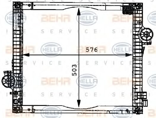 Радиатор, охлаждение двигателя BEHR HELLA SERVICE 8MK 376 710-021