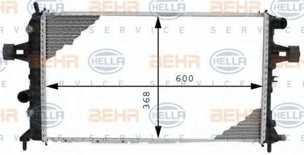 Радиатор, охлаждение двигателя BEHR HELLA SERVICE 8MK 376 710-334