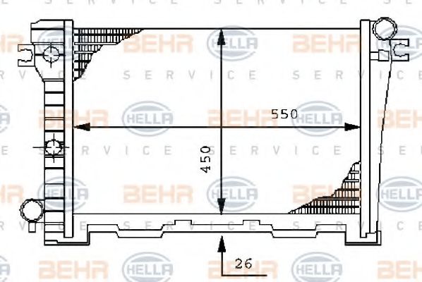 Радиатор, охлаждение двигателя BEHR HELLA SERVICE 8MK 376 710-611