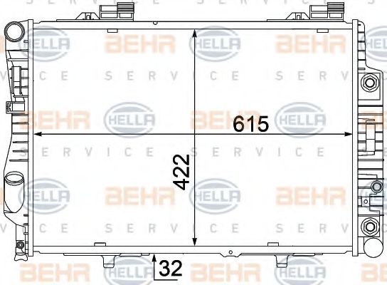 Радиатор, охлаждение двигателя BEHR HELLA SERVICE 8MK 376 711-234