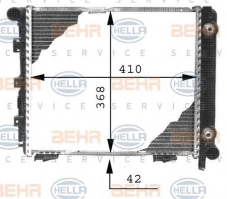 Радиатор, охлаждение двигателя BEHR HELLA SERVICE 8MK 376 711-334