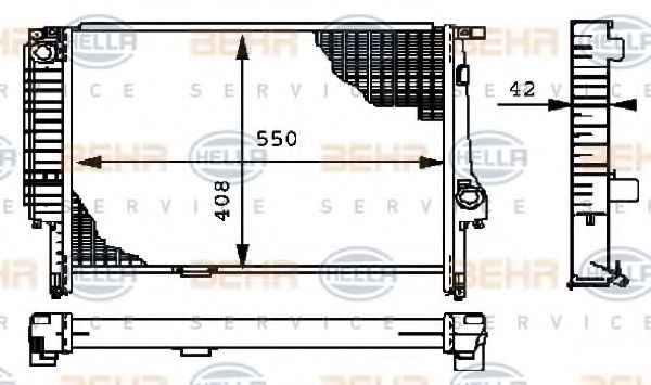 Радиатор, охлаждение двигателя BEHR HELLA SERVICE 8MK 376 712-191