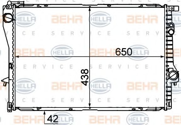 Радиатор, охлаждение двигателя BEHR HELLA SERVICE 8MK 376 712-234