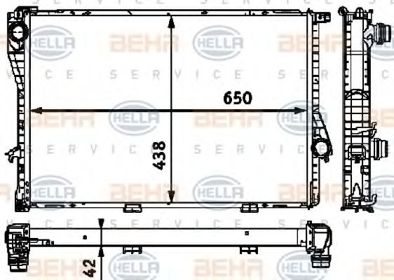 Радиатор, охлаждение двигателя BEHR HELLA SERVICE 8MK 376 712-501