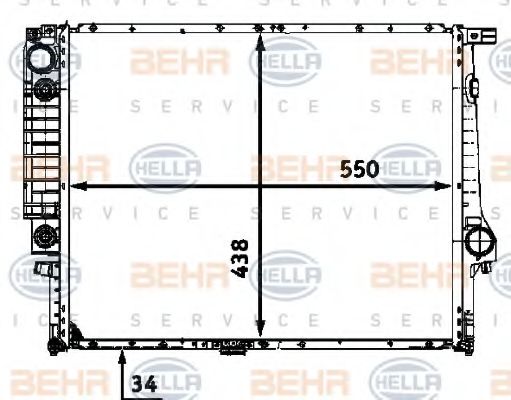 Радиатор, охлаждение двигателя BEHR HELLA SERVICE 8MK 376 713-251