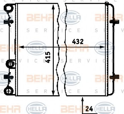 Радиатор, охлаждение двигателя BEHR HELLA SERVICE 8MK 376 713-774