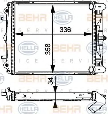 Радиатор, охлаждение двигателя BEHR HELLA SERVICE 8MK 376 713-791