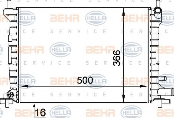 Радиатор, охлаждение двигателя BEHR HELLA SERVICE 8MK 376 714-061