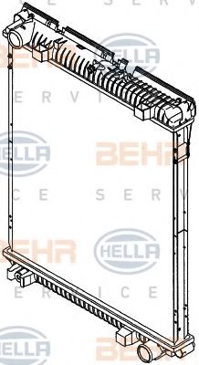 Радиатор, охлаждение двигателя BEHR HELLA SERVICE 98695