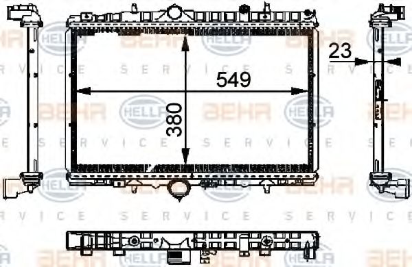 Радиатор, охлаждение двигателя BEHR HELLA SERVICE 8MK 376 714-391