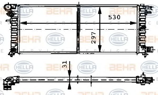 Радиатор, охлаждение двигателя BEHR HELLA SERVICE 8MK 376 715-431