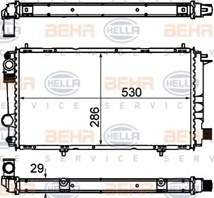 Радиатор, охлаждение двигателя BEHR HELLA SERVICE 8MK 376 715-441