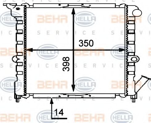 Радиатор, охлаждение двигателя BEHR HELLA SERVICE 8MK 376 716-061