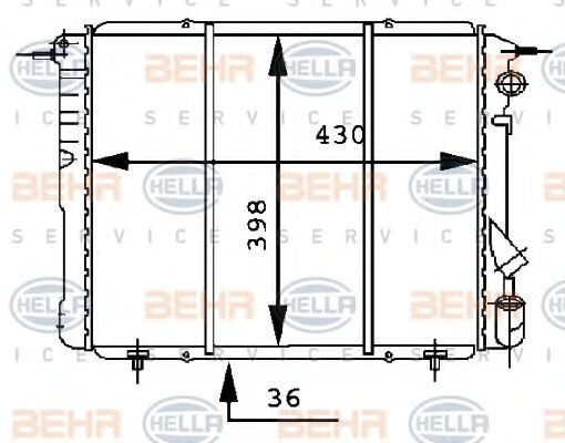 Радиатор, охлаждение двигателя BEHR HELLA SERVICE 8MK 376 716-191