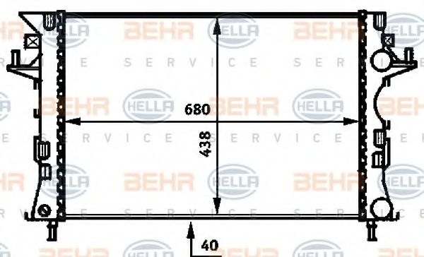 Радиатор, охлаждение двигателя BEHR HELLA SERVICE 8MK 376 716-311