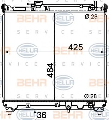 Радиатор, охлаждение двигателя BEHR HELLA SERVICE 8MK 376 716-421