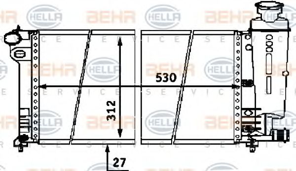 Радиатор, охлаждение двигателя BEHR HELLA SERVICE 8MK 376 716-451