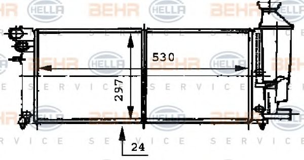 Радиатор, охлаждение двигателя BEHR HELLA SERVICE 8MK 376 716-471