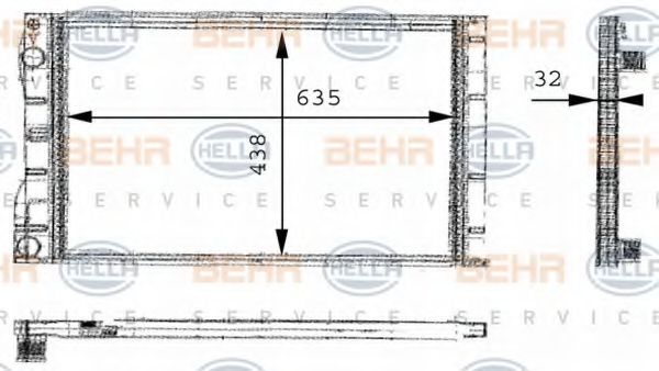 Радиатор, охлаждение двигателя BEHR HELLA SERVICE 8MK 376 717-031