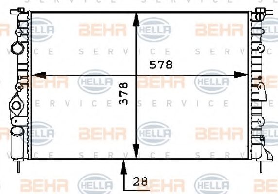 Радиатор, охлаждение двигателя BEHR HELLA SERVICE 8MK 376 717-451