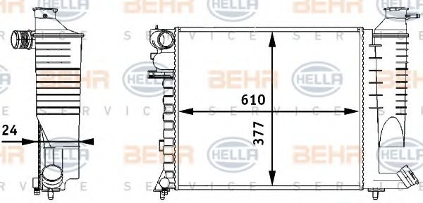 Радиатор, охлаждение двигателя BEHR HELLA SERVICE 8MK 376 717-511