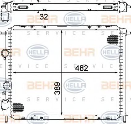 Радиатор, охлаждение двигателя BEHR HELLA SERVICE 8MK 376 717-791