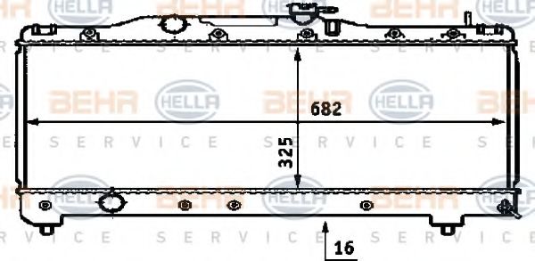 Радиатор, охлаждение двигателя BEHR HELLA SERVICE 8MK 376 718-351