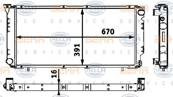 Радиатор, охлаждение двигателя BEHR HELLA SERVICE 8MK 376 718-441