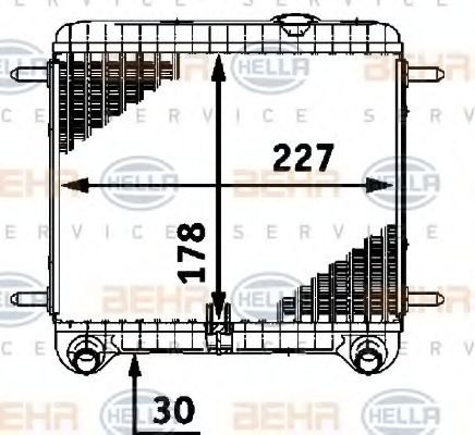 Радиатор, охлаждение двигателя BEHR HELLA SERVICE 8MK 376 718-561