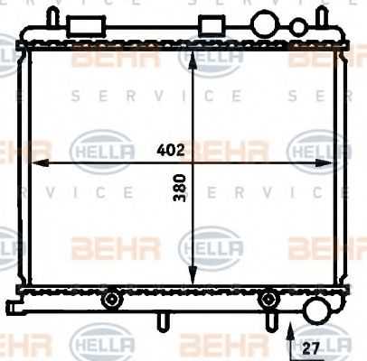 Радиатор, охлаждение двигателя BEHR HELLA SERVICE 8MK 376 718-614