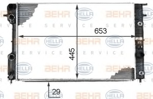 Радиатор, охлаждение двигателя BEHR HELLA SERVICE 8MK 376 718-661