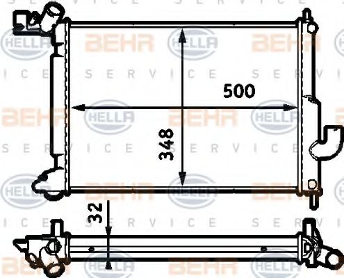 Радиатор, охлаждение двигателя BEHR HELLA SERVICE 8MK 376 718-721