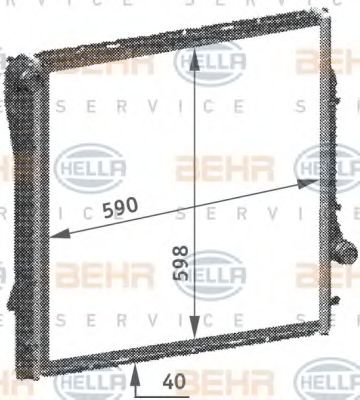 Радиатор, охлаждение двигателя BEHR HELLA SERVICE 8MK 376 718-754