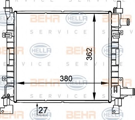 Радиатор, охлаждение двигателя BEHR HELLA SERVICE 8MK 376 720-271