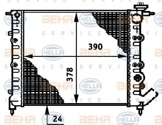 Радиатор, охлаждение двигателя BEHR HELLA SERVICE 8MK 376 720-521